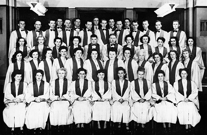 The Zephyr Chorus performed on a local TV show from which they are pictured in the station's studio. Photo courtesy of BRHS archives The Zephyr Chorus performed on a local TV show from which they are pictured in the station's studio. Photo courtesy of BRHS archives