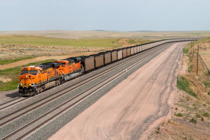 A BNSF coal train near Douglas, Wyoming, on our Powder River Division, where we hope to expand the BHE program. A BNSF coal train near Douglas, Wyoming, on our Powder River Division, where we hope to expand the BHE program.