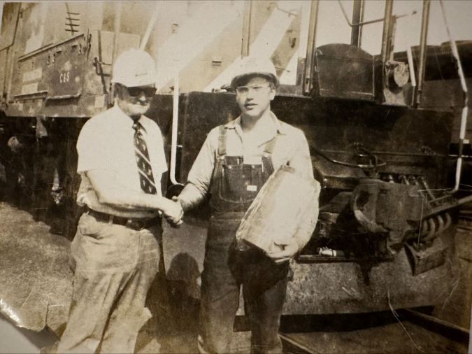 In 1975 Dale Dannewitz had a three-week stint on the railroad, then began his locomotive engineer career in 1978. In 1975 Dale Dannewitz had a three-week stint on the railroad, then began his locomotive engineer career in 1978.