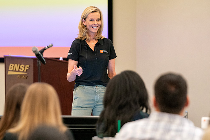 BNSF President and CEO Katie Farmer opens the Diversity and Inclusion Summit. BNSF President and CEO Katie Farmer opens the Diversity and Inclusion Summit.