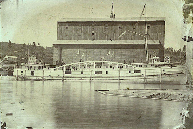 A photo of the passenger and package steamer Winslow taken at Duluth's Elevator A dock in 1870. A photo of the passenger and package steamer Winslow taken at Duluth's Elevator A dock in 1870.
