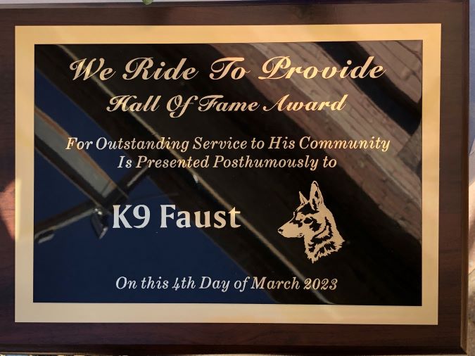 Faust’s Hall of Fame Plaque. Faust’s Hall of Fame Plaque.