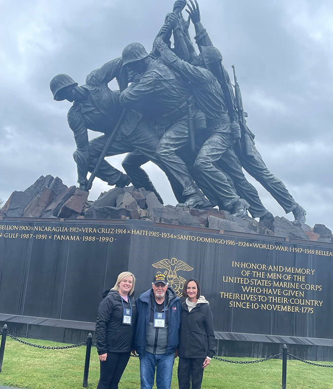 From left, Megan, Rudy and Stacie at the National Iwo Jima Memorial From left, Megan, Rudy and Stacie at the National Iwo Jima Memorial