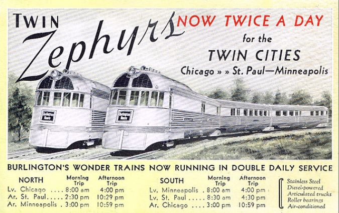 A vintage postcard featuring the Twin Cities Zephyrs’ schedule. A vintage postcard featuring the Twin Cities Zephyrs’ schedule.
