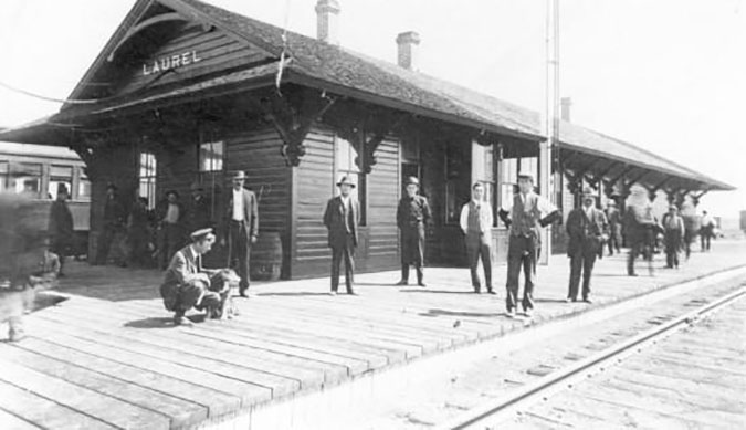 Laurel become the hub of three major railroads in the early 1900s. This photo of NP depot circa 1910-1912 Laurel become the hub of three major railroads in the early 1900s. This photo of NP depot circa 1910-1912