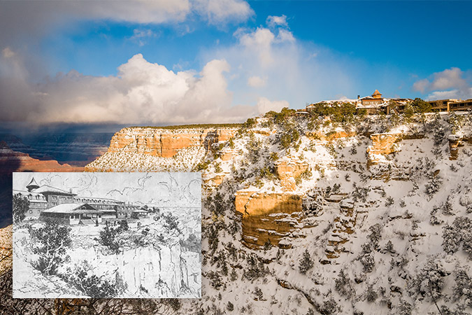 The El Tovar Hotel past and present. The El Tovar Hotel past and present.
