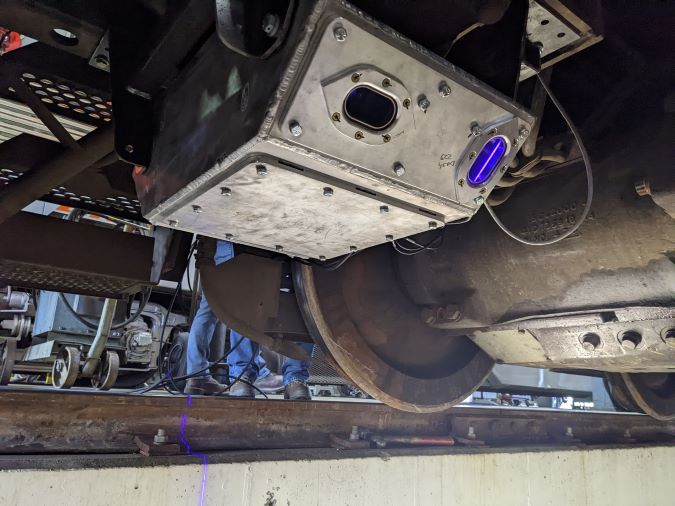 ODIN uses angled lasers from each side of the box to measure three basic track conditions. ODIN uses angled lasers from each side of the box to measure three basic track conditions.