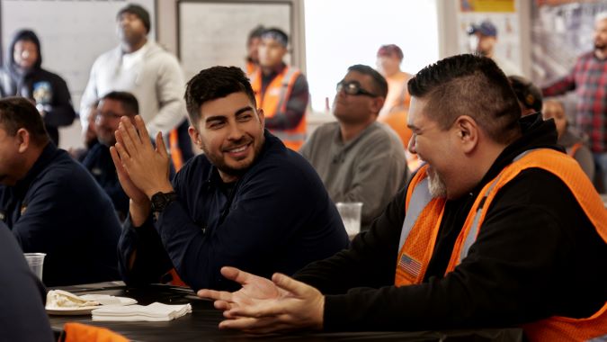 Commerce Locomotive employees prepare to receive their bell. Commerce Locomotive employees prepare to receive their bell.