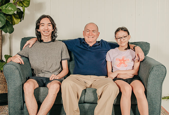 Family photo of Tony Taravella with his two children Family photo of Tony Taravella with his two children