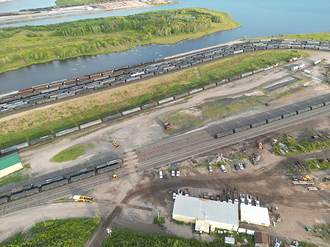 Aerial view of premier transloader HRSS’s facility. Aerial view of premier transloader HRSS’s facility.